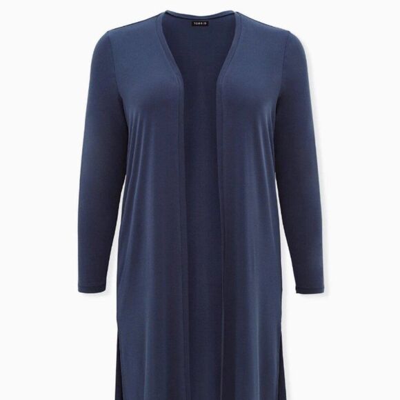 Torrid Cardigan Duster Lightweight Stretchy Slinky Flattering Comfortable 12 - Picture 4 of 12